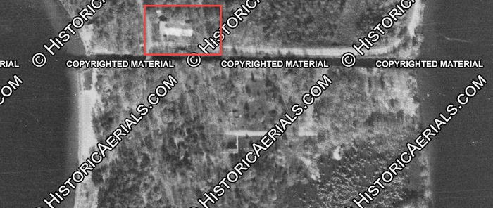 Park of the Lakes Pavilion - 1954 Aerial (newer photo)